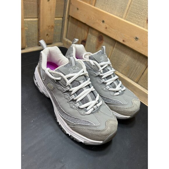 Skechers Womens DLites Gray Sneakers Size 8 Memory Foam Air-Cooled - Picture 2 of 10